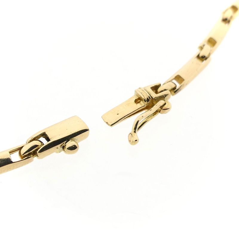 Image 6 of Gold Bar Link Necklace with Zirconia