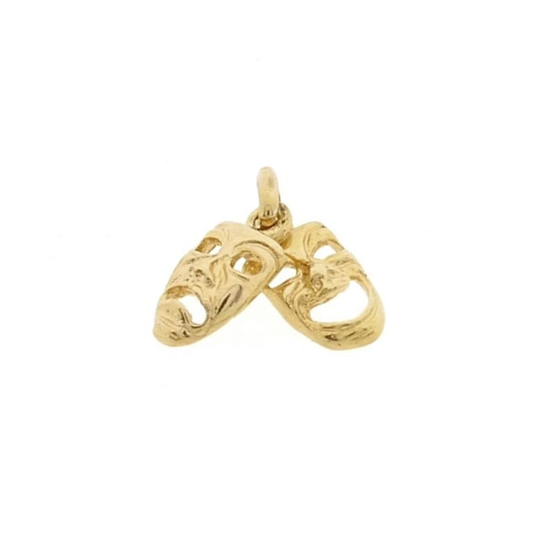 Image 3 of 9 ct. Comedy and tragedy mask pendant/charm