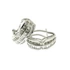 Image 3 of 18-karat white gold earrings with brilliant and baguette-cut diamonds, 1.28 ct in total