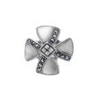 Image 7 of Silver ring with mother of pearl and marcasite