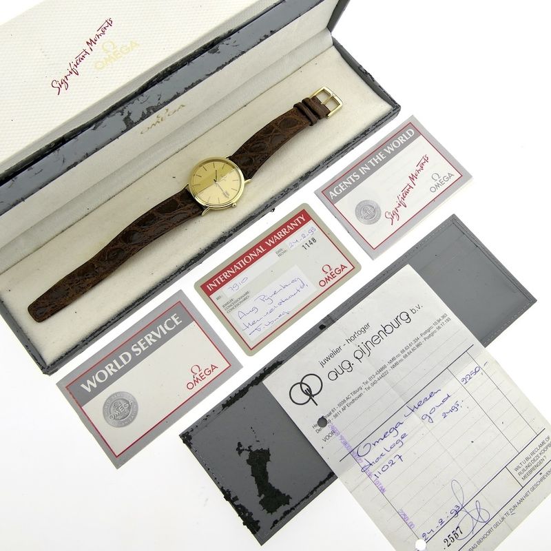 Image 12 of Omega Jubilee; Vintage 18k gold men's watch in full set