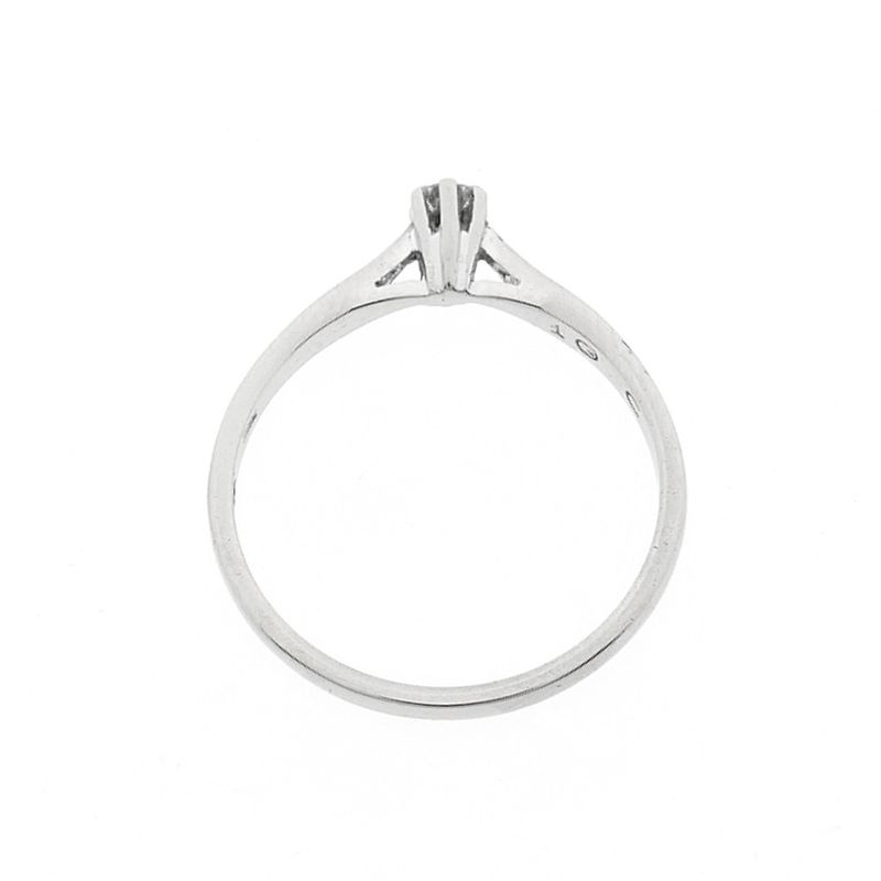 Image 8 of White gold solitaire ring with diamond | 0.10 ct.
