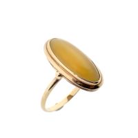 Gold ring with yellow tiger's eye | Vintage