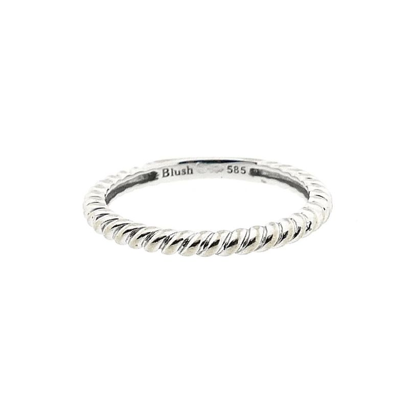 Image 3 of White gold twisted sliding ring; Blush