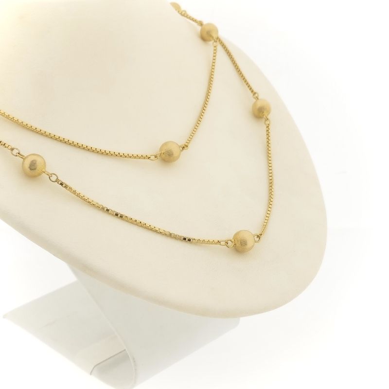 Image 3 of Long gold link chain with beads