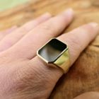 Image 8 of Gold signet ring with onyx