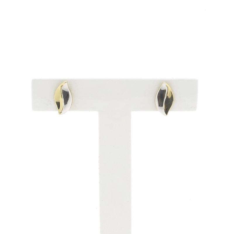 Image 2 of Two-tone gold stud earrings