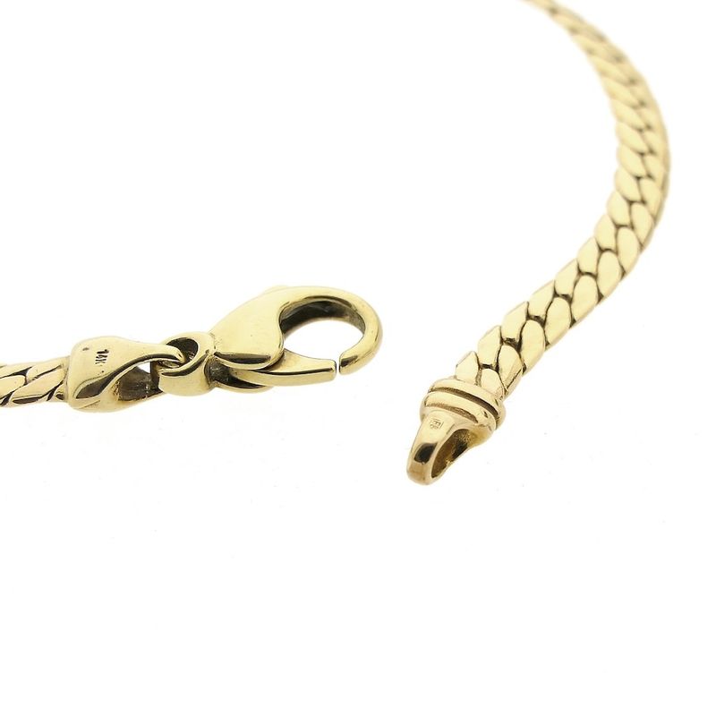 Image 5 of Gold flat gourmet link bracelet | 20 cm