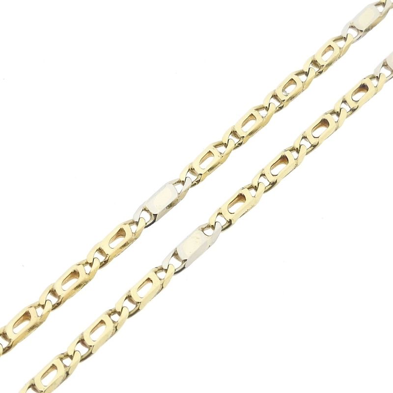 Image 6 of Two-tone gold navy link necklace | 51.5 cm