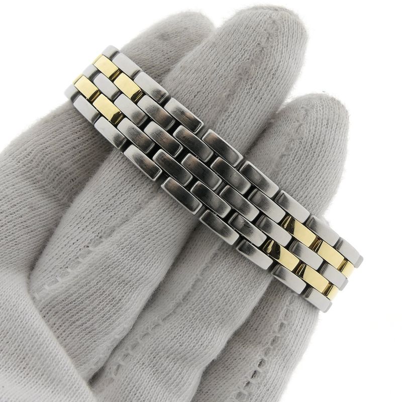 Image 11 of Cartier Panthère '2 Row'; Midsize gold/steel women's watch