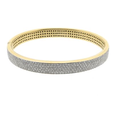 Image 1 of Gold bangle with diamonds; Casa Gi; Size S/M
