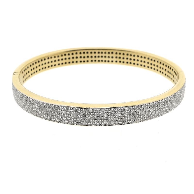 Image 4 of Gold bangle with diamonds; Casa Gi; Size S/M