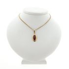 Image 3 of Bicolor Gold Pendant with Carnelian
