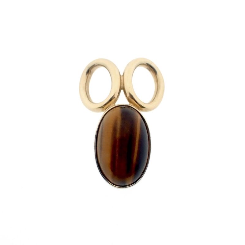 Image 1 of Gold pendant with tiger's eye