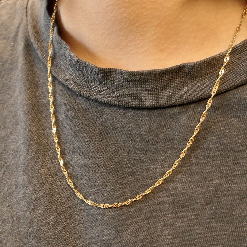 Image 8 of Gold Singapore link chain | 51 cm