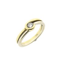 Two-tone gold ring with diamond; 0.22 ct.