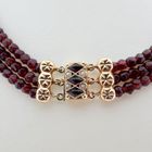 Image 3 of Glass bead necklace with gold clasp; Antique/vintage