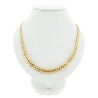 Gold flat gourmet link necklace