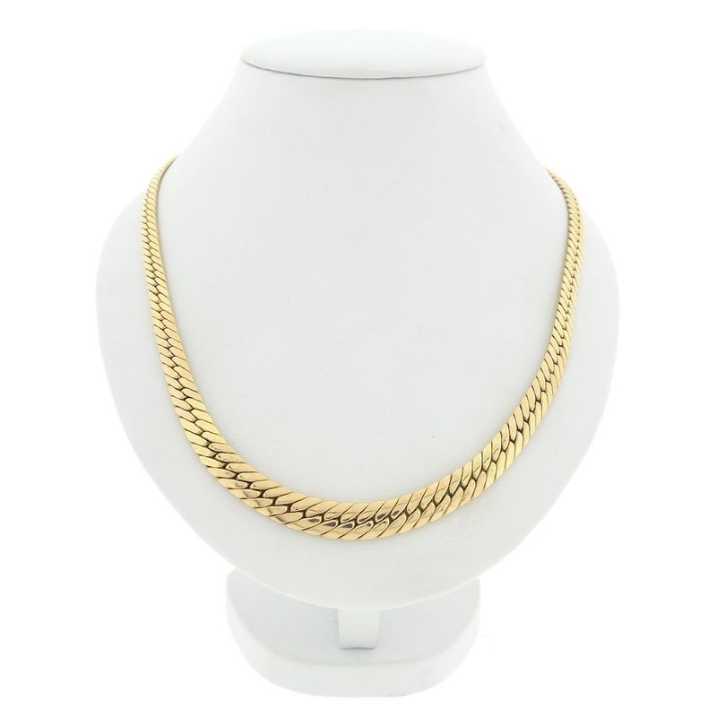 Image 1 of Gold flat gourmet link necklace