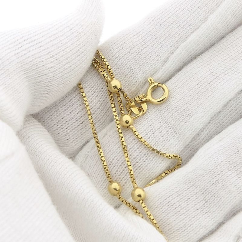 Image 7 of 18K Gold Venetian Link Bead Chain | 42.5 cm