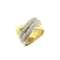 Two-tone gold pavé ring with 0.33 ct diamond.