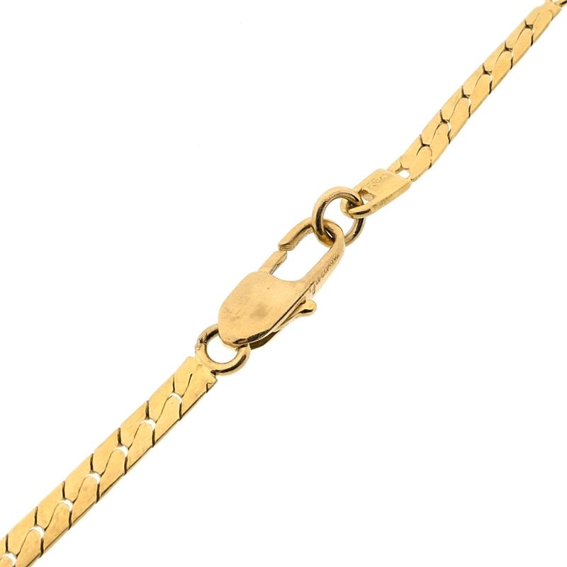 Image 7 of Golden Cardano Link Necklace with Sapphires and Diamonds; 8.47 ct.