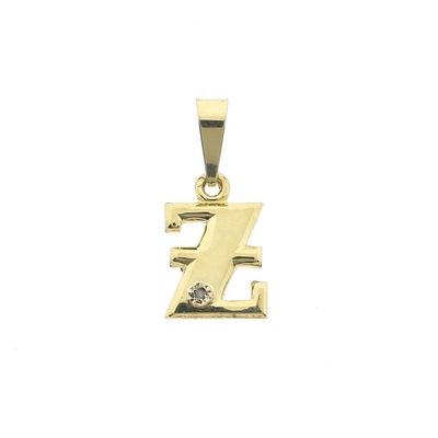 Gold pendant of the letter Z with diamond 0.005 ct. Image 2 of Gold pendant of the letter Z with diamond 0.005 ct.