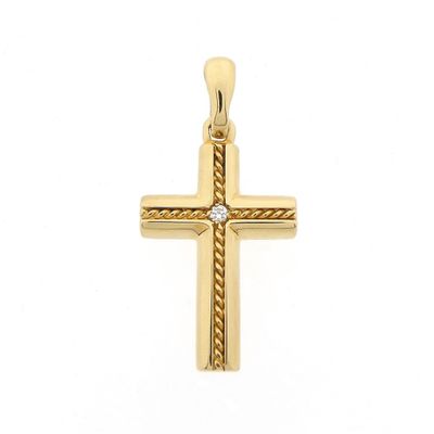 Image 1 of Gold cross with zirconia
