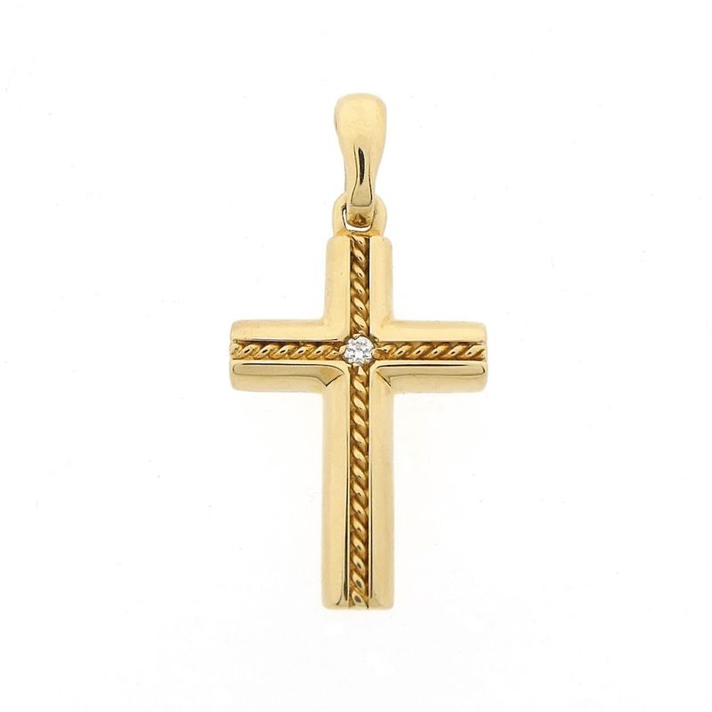 Image 1 of Gold cross with zirconia