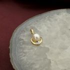 Image 6 of Gold pendant with pearl and diamonds; 0.03 ct.