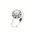 Image 1 of Diamonde White Gold Ring with Pearl & Diamonds