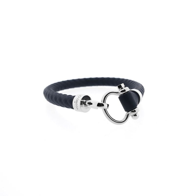 Image 4 of OMEGA Sailing Bracelet; Dark Blue; Rubber; (XL) 23 cm