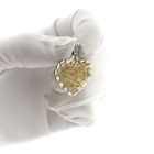 Image 9 of Two-tone gold pendant of a heart with gold threads