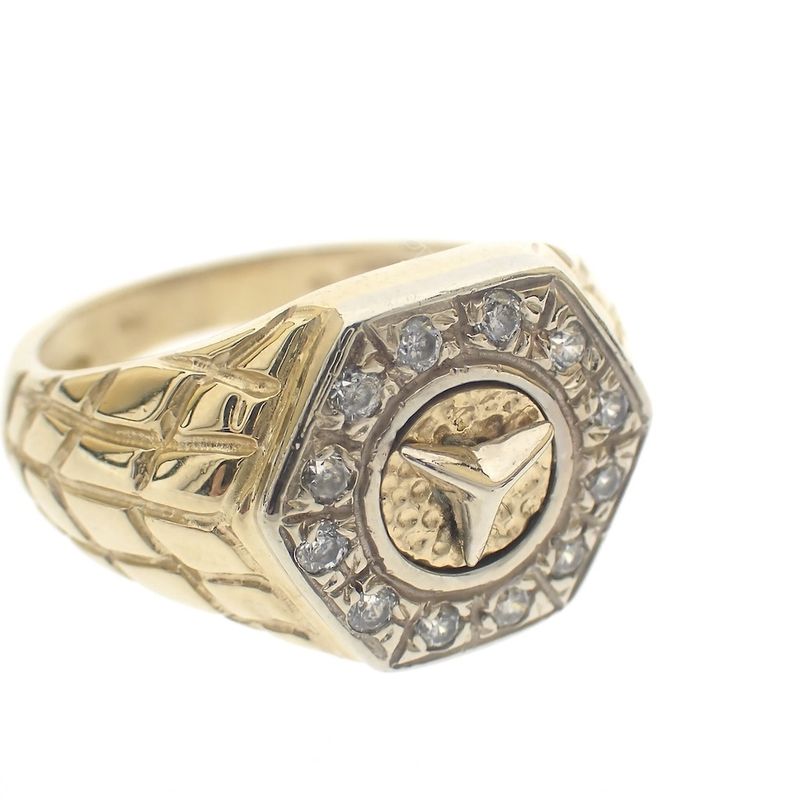 Image 7 of Two-tone gold ring with Mercedes logo