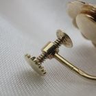 Image 6 of Gold clip-on earrings with garnet | Vintage