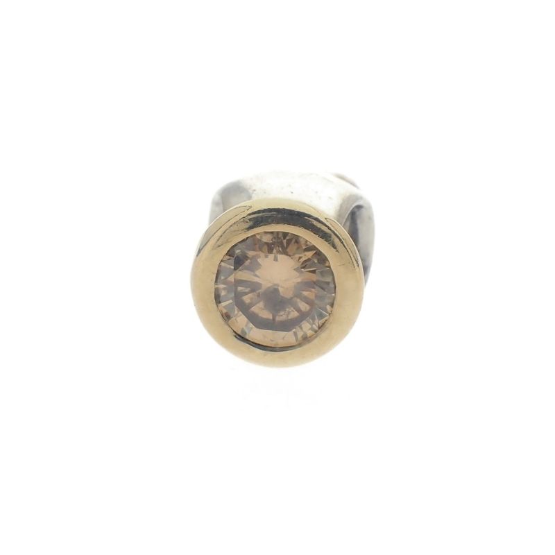 Image 5 of Pandora charm with pendant; Silver with gold; Golden Circle