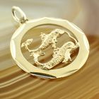 Image 4 of Gold zodiac sign pendant; Pisces