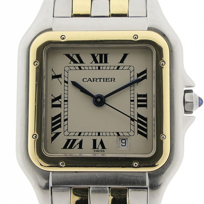 Image 6 of Cartier Panthère '2 Row'; Midsize gold/steel women's watch