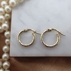 Image 8 of 18K Two-tone gold earrings | Ø 14 mm