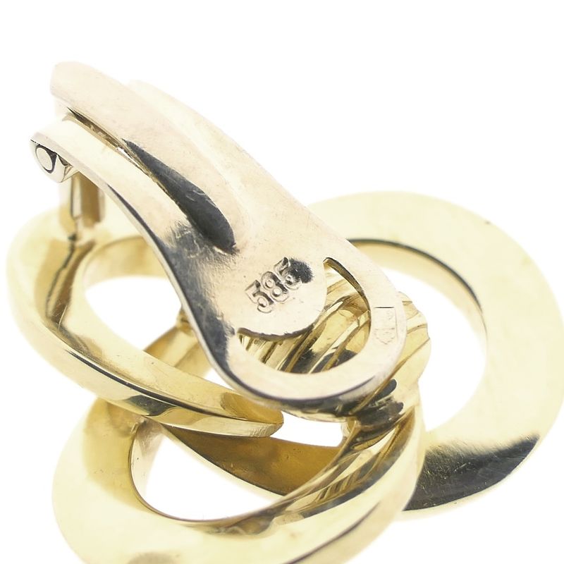 Image 5 of Vintage two-tone gold clip-on earrings as a knot