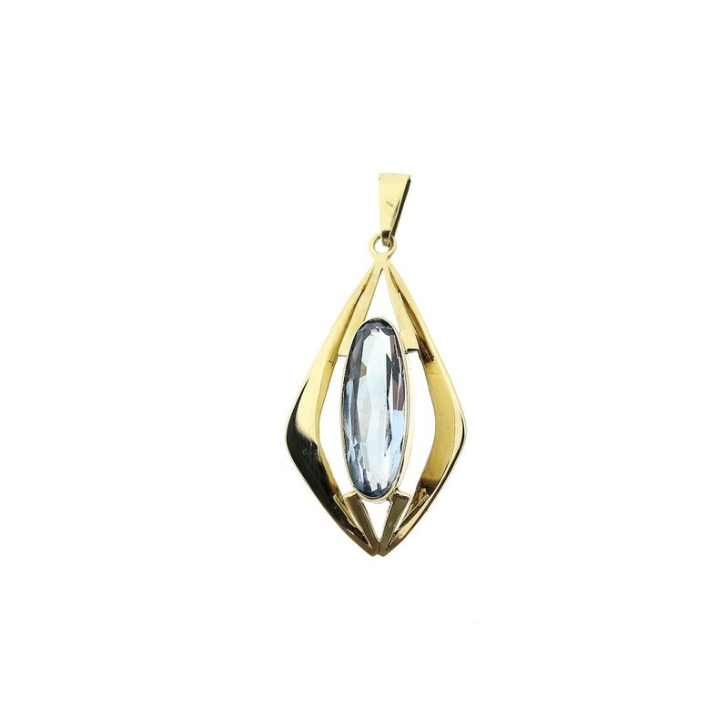 Image 1 of Gold pendant with Aquamarine