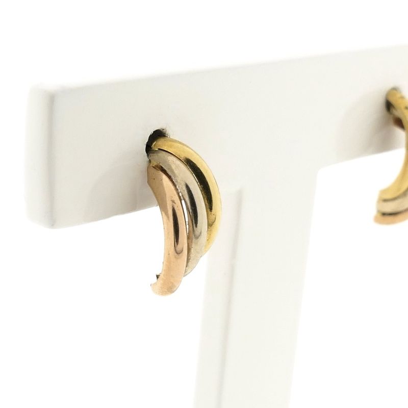 Image 7 of Tricolor gold stud earrings