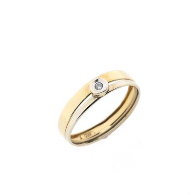 Image 1 of Bicolor Gold Ring with Zirconia