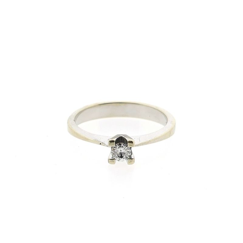 Image 3 of White gold solitaire ring with 0.14 ct diamond.