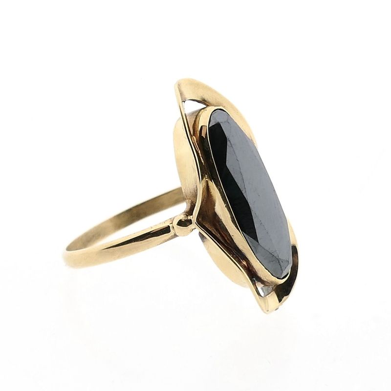 Afbeelding 5 van Gouden ring met hematiet