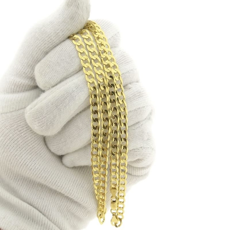 Image 7 of Gold flat gourmet link chain | 60.5 cm