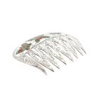 Image 3 of Vintage Silver Hair Comb with Butterflies