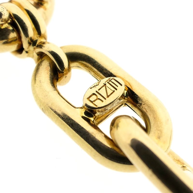 Image 7 of Two-tone gold anchor link necklace; RIZIT