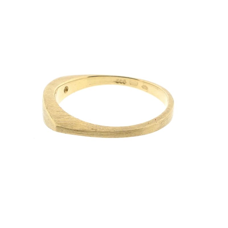 Image 7 of Golden men's pinky ring set with diamond; 0.02 ct.
