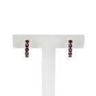 Image 7 of 9 crt. stud earrings with pink and clear sapphires